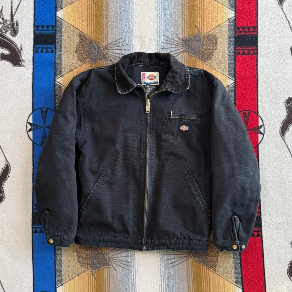 Dickies Mens Eisenhower Sherpa Lined Duck Canvas Jacket Black Medium Detroit